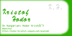 kristof hodor business card